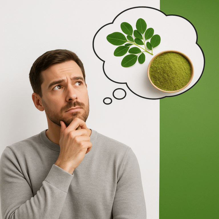 Image with 'Myth' and 'Fact' labels, clarifying common misconceptions about organic moringa. Visual helps debunk myths about the superfood from OG India, an organic moringa exporter in Salem, Tamil Nadu.